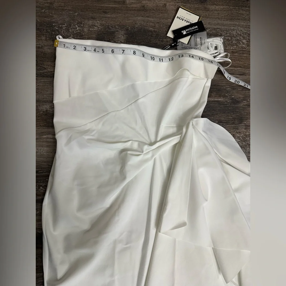 NWT Chiara Boni La Petite Robe Nyaveth White Strapless Long Column Dress Size 10 - Picture 6 of 10